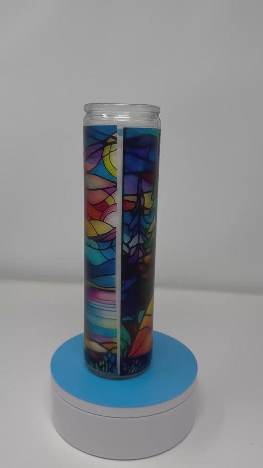 Nature Wrap Candle (Stained Glass Effect)